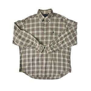 Polo Ralph Lauren Blaire Plaid Button Down Shirt Men's Large 100% Cotton